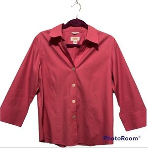 Talbots Rose Pink button up blouse